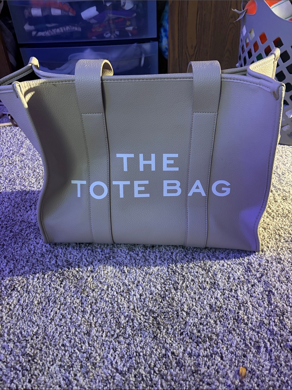 The Tote Bag Beige Leather-Feel Women's Tote